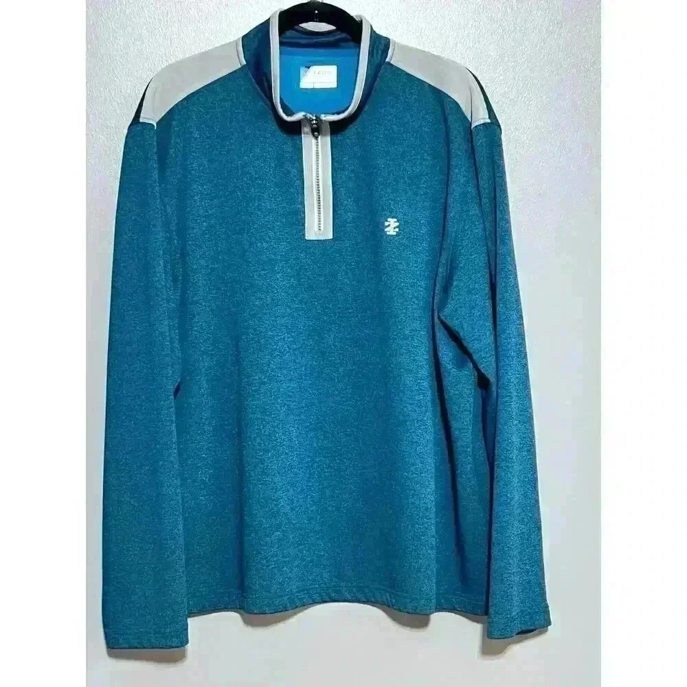 IZOD Golf‎ Long Sleeve Large 1/4 zip Turquoise Shirt XL